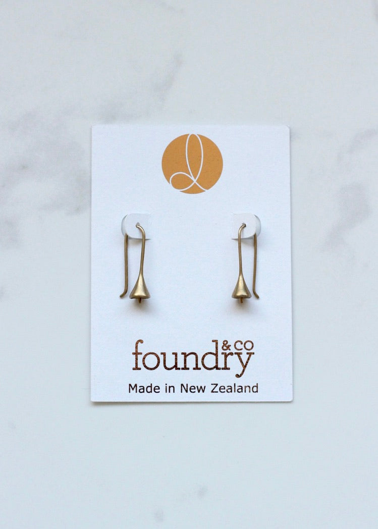 Tara Brass Flower Earrings