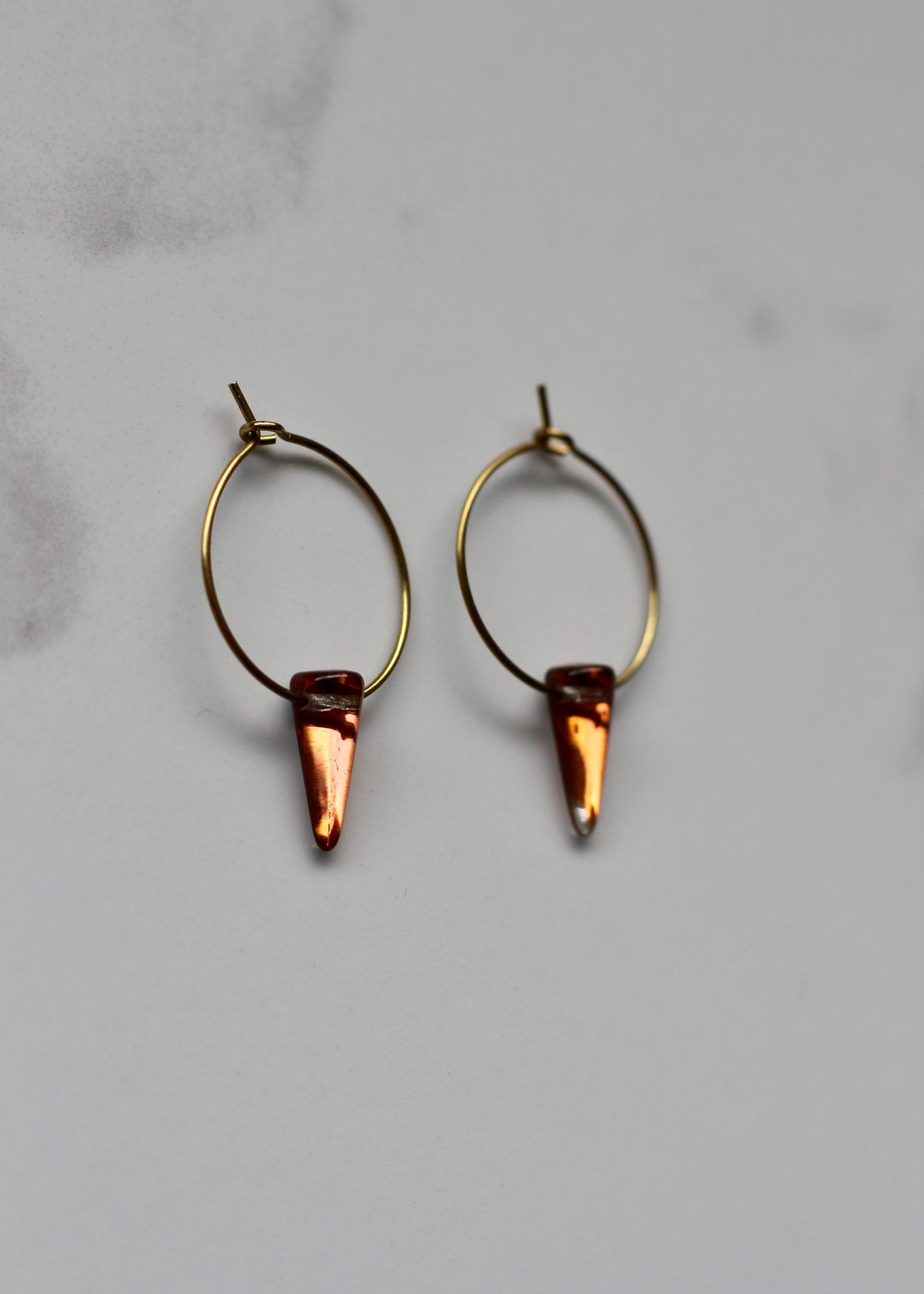 Petite Amber Spike Hoops