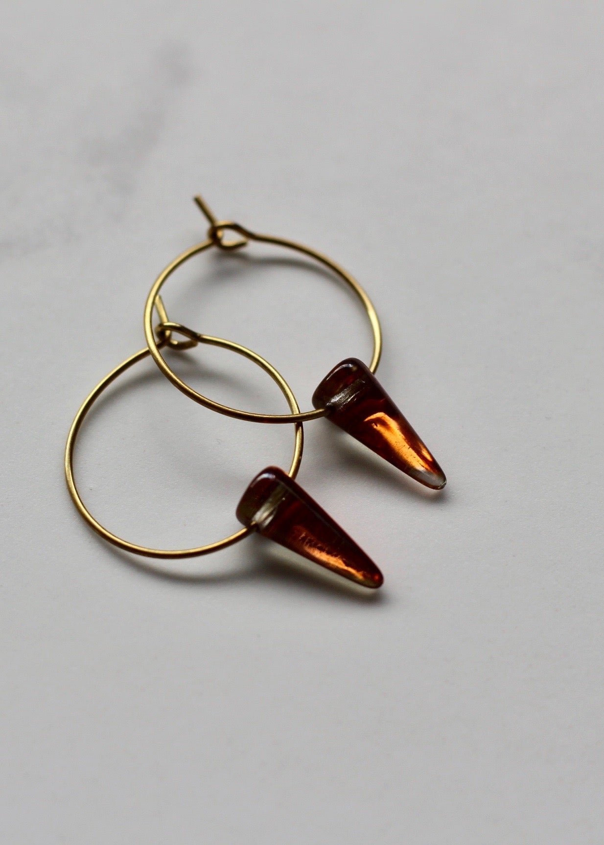 Petite Amber Spike Hoops