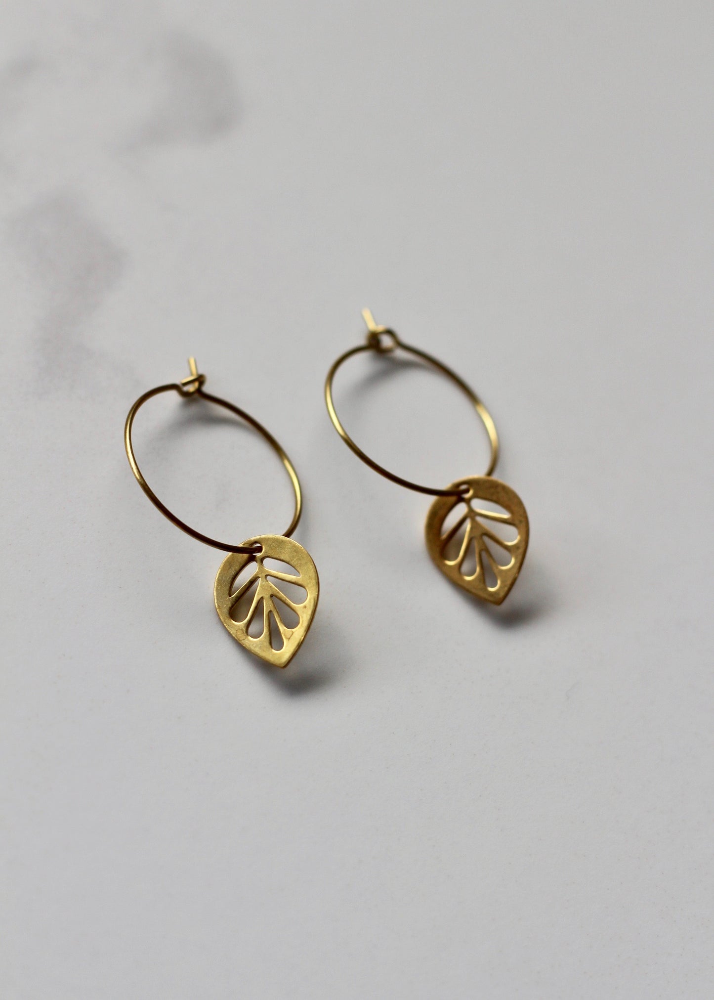 Petite Leaf Hoops