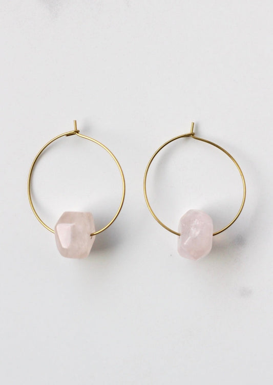 Rosie Rose Quartz Hoops