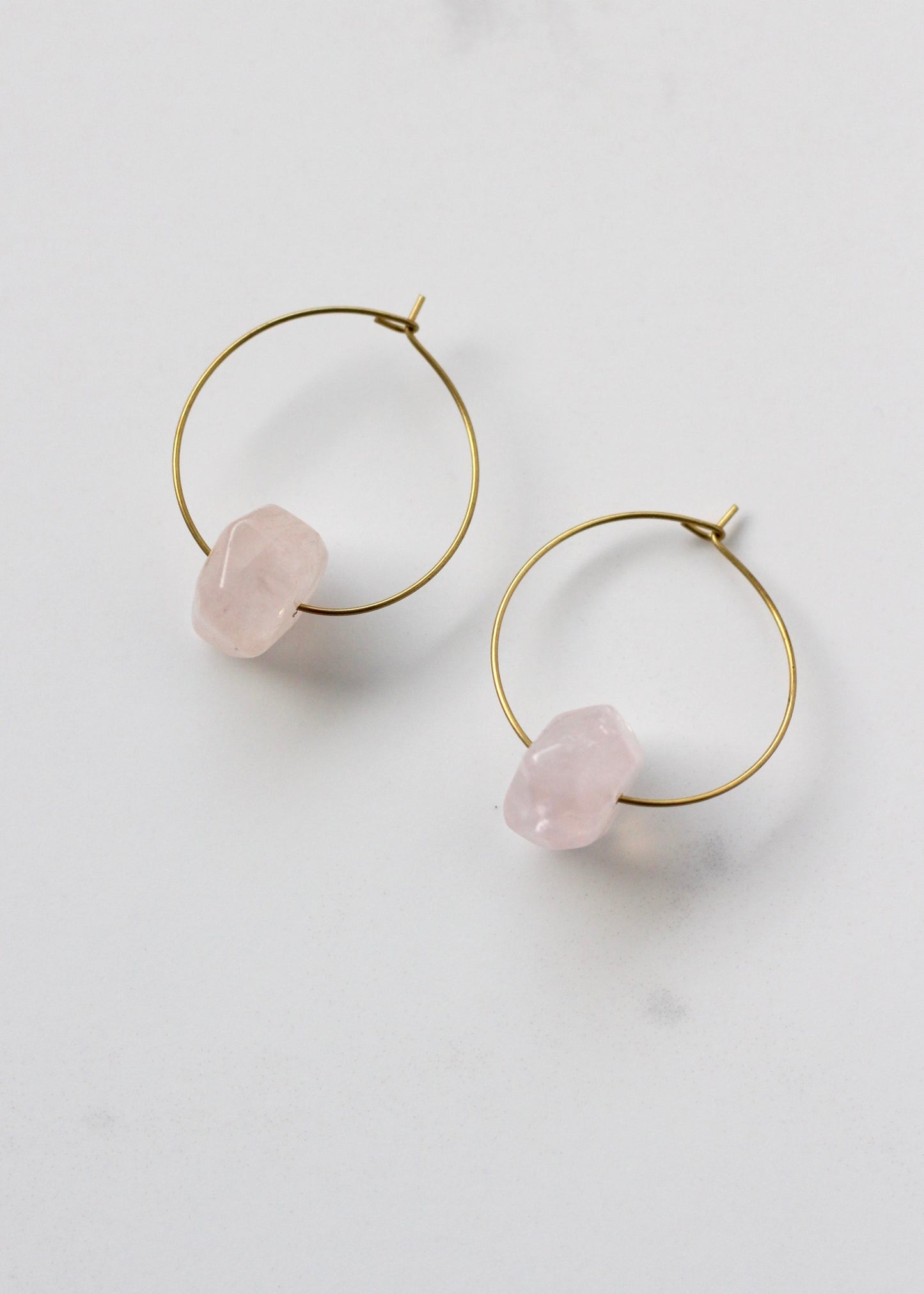 Rosie Rose Quartz Hoops