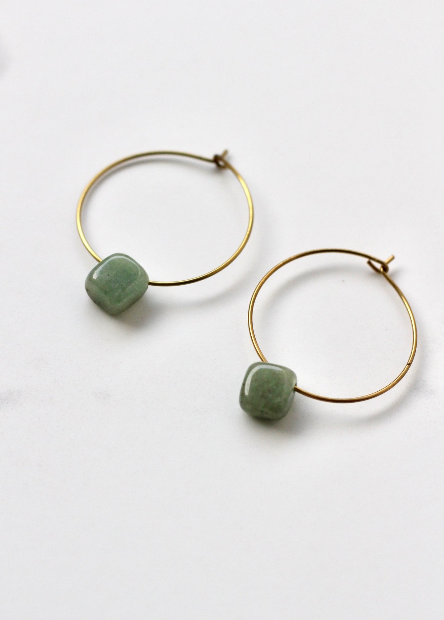 Ava Aventurine Hoops