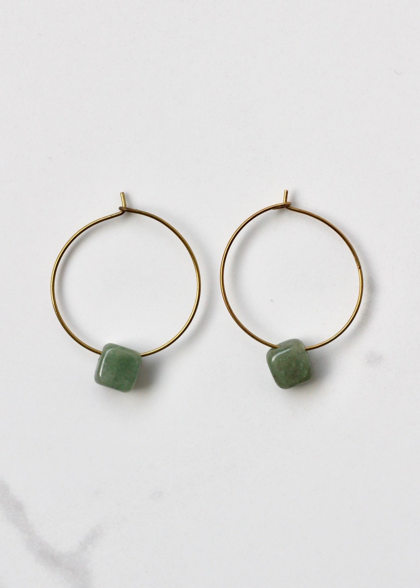 Ava Aventurine Hoops