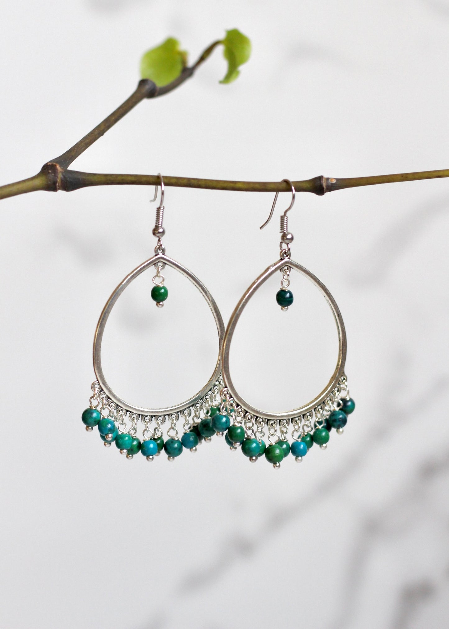 Hannah Teal Agate Earrings