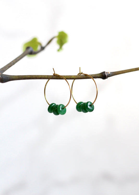 Petite Jade Hoops