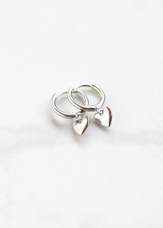 Perfect for everyday wear, these silver coloured small heart earrings are just fabulous and make a great gift