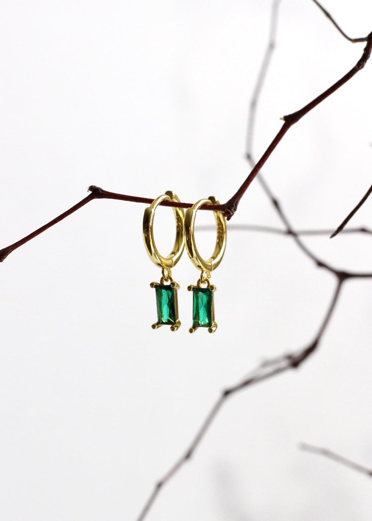 Mila Emerald Green Hoops