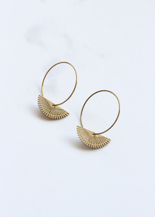 Half Suns Brass Hoops