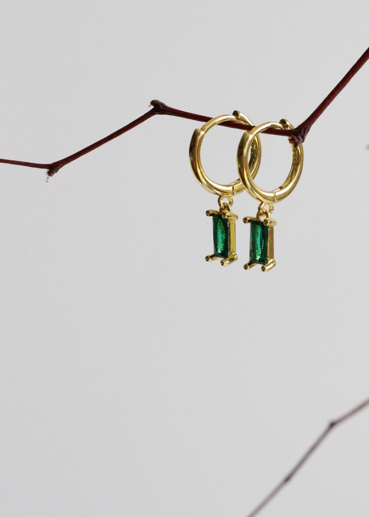 Mila Emerald Green Hoops