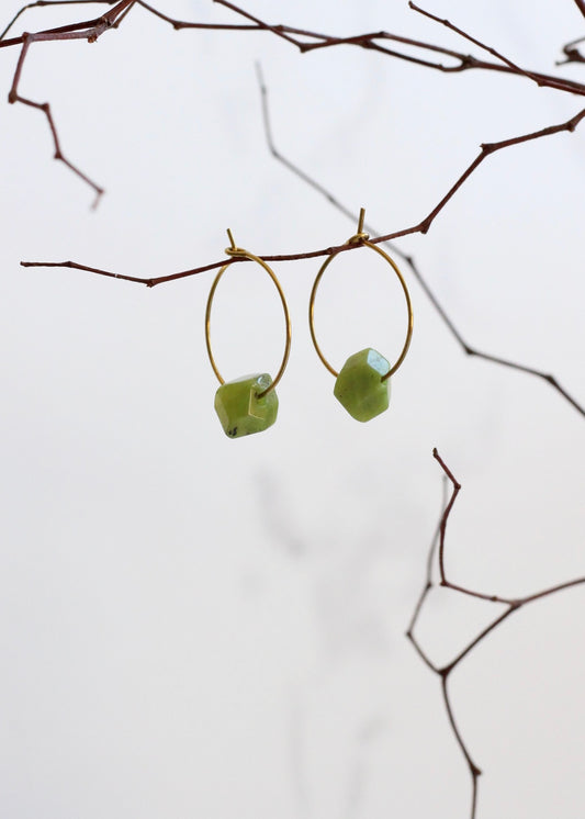 Petite Canadian Jade Hoops