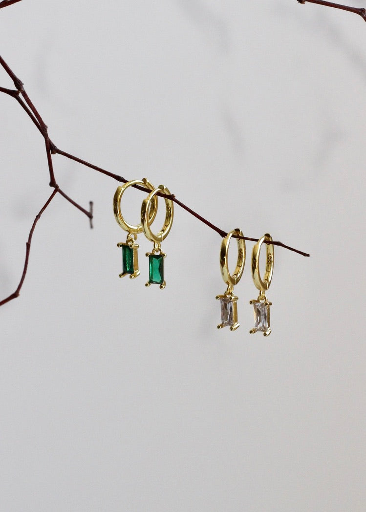 Mila Emerald Green Hoops
