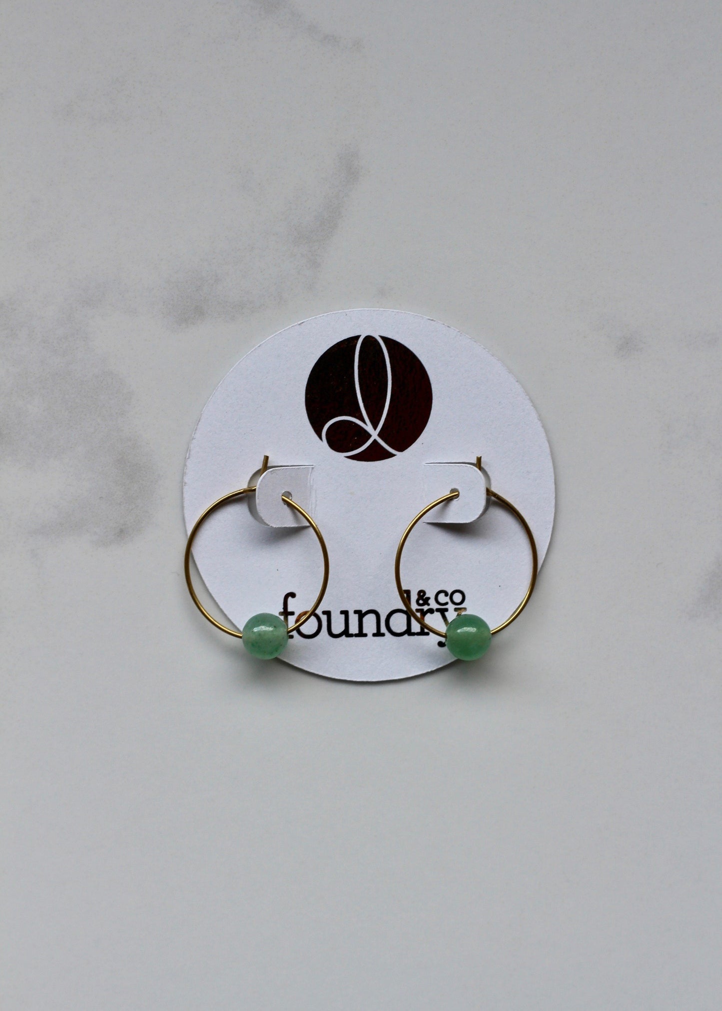 Petite Aventurine Hoops