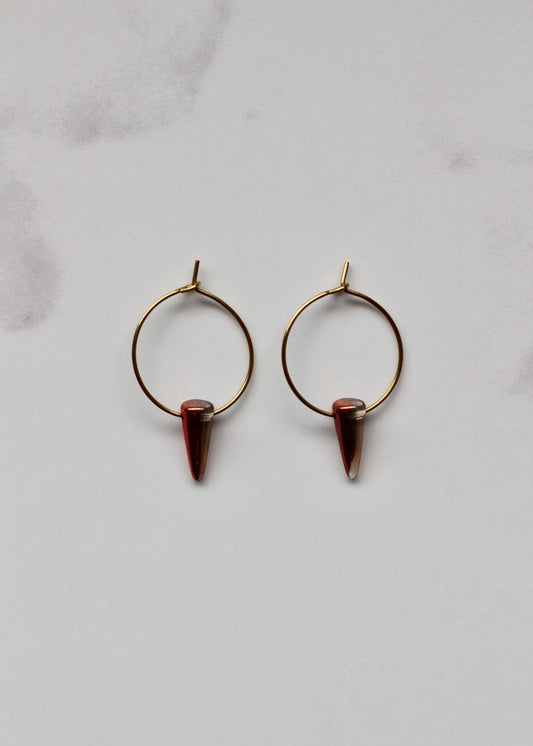 Petite Amber Spike Hoops