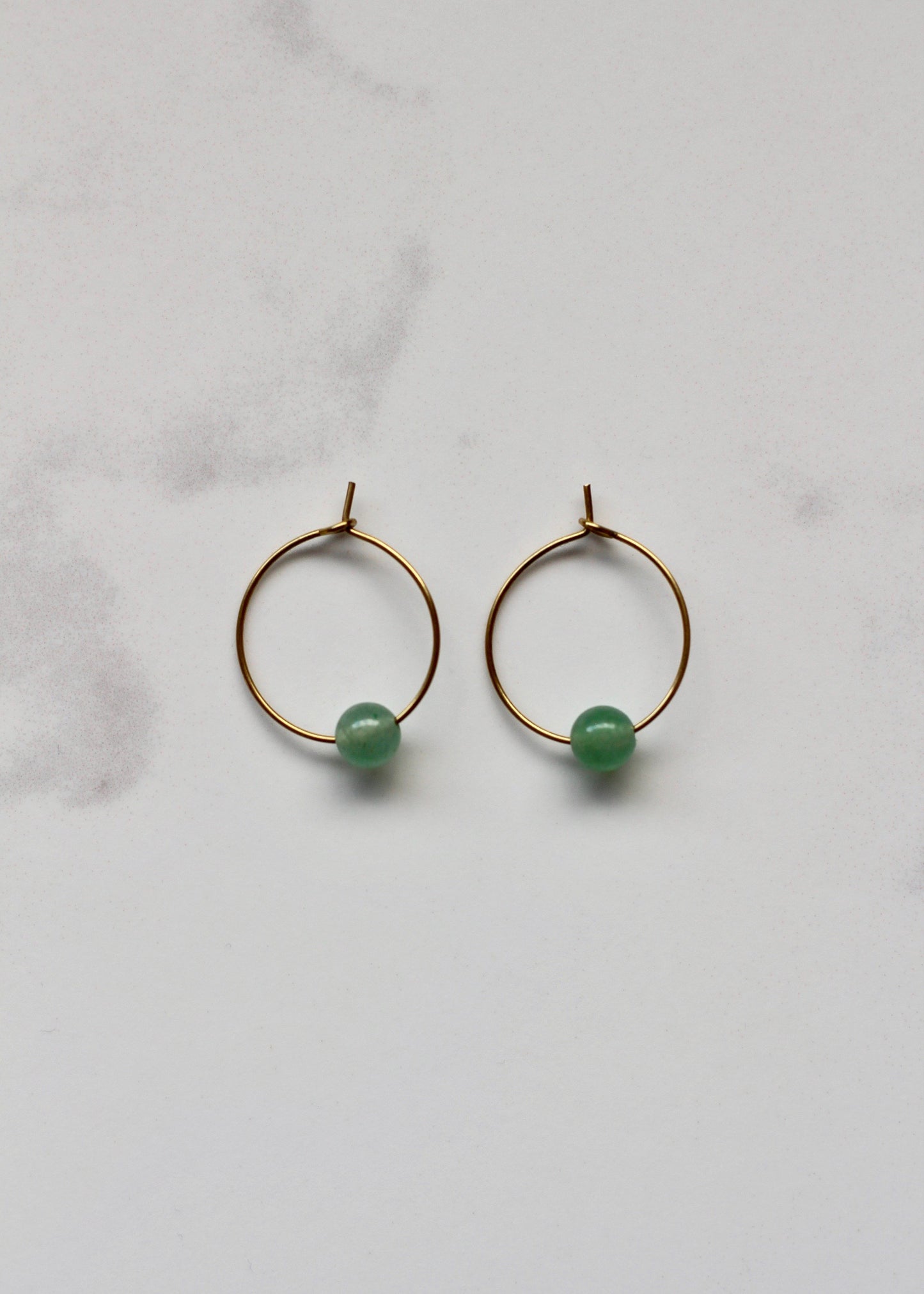 Petite Aventurine Hoops