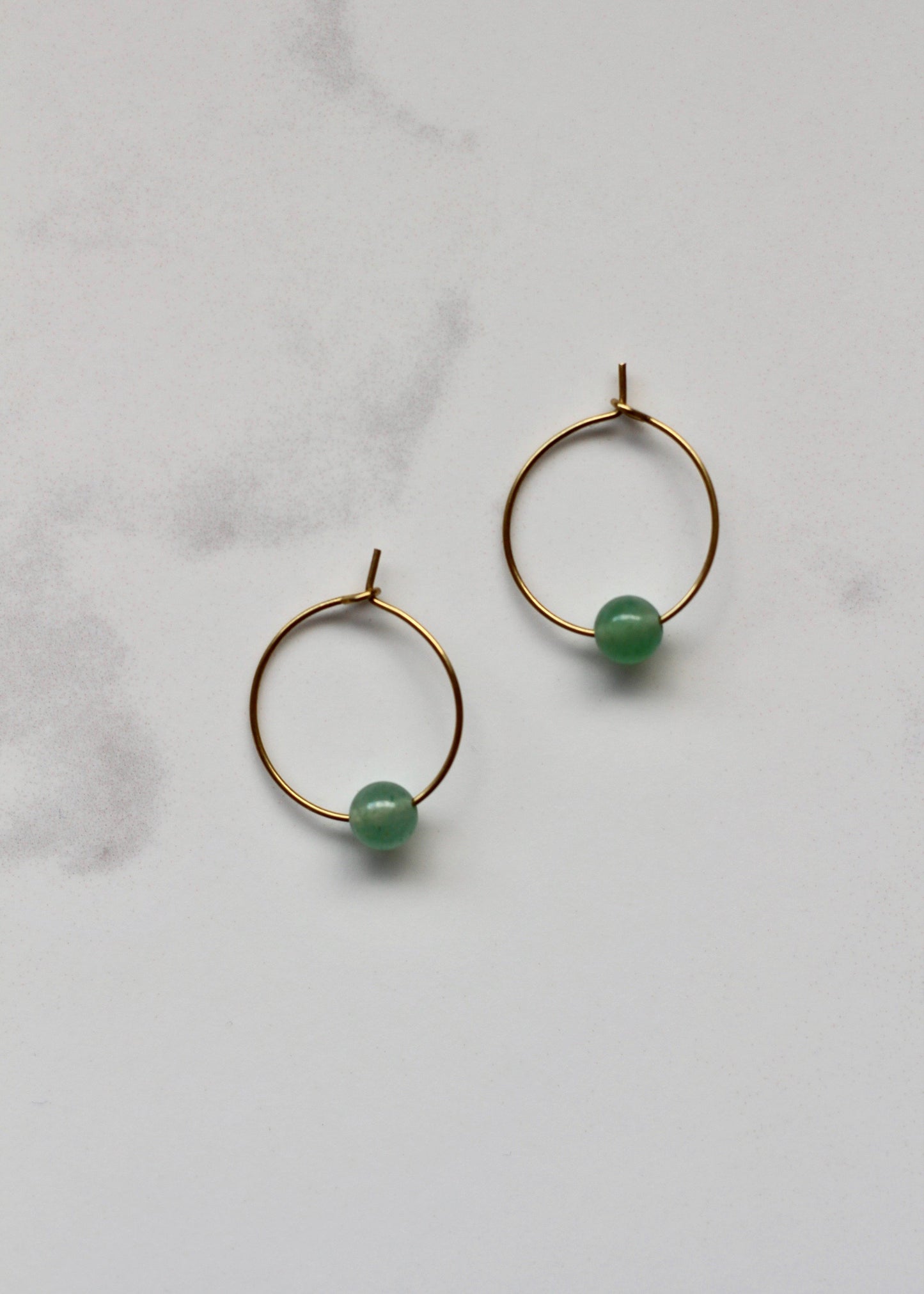 Petite Aventurine Hoops