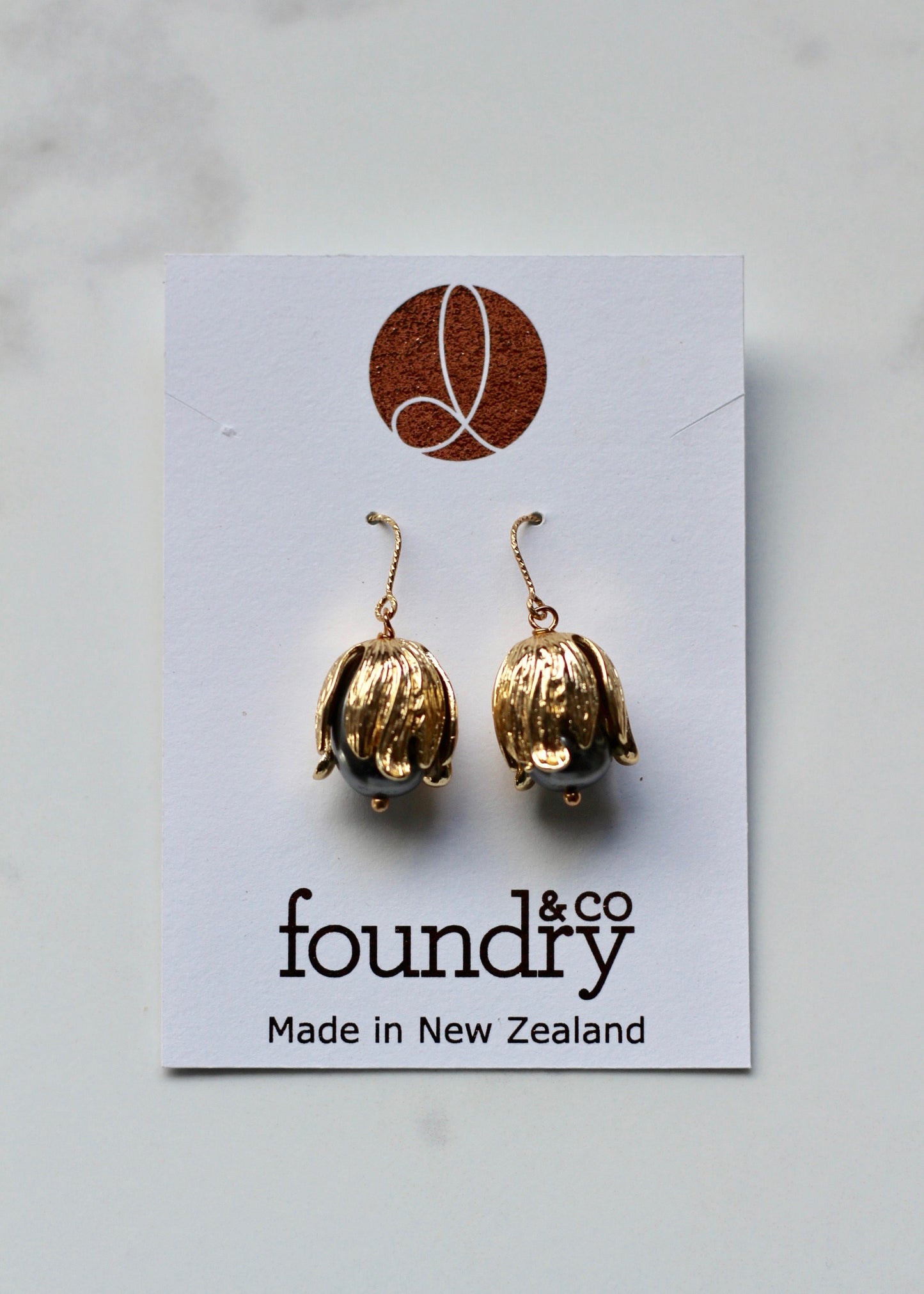 Dark Pearl Botanica Pod Earrings