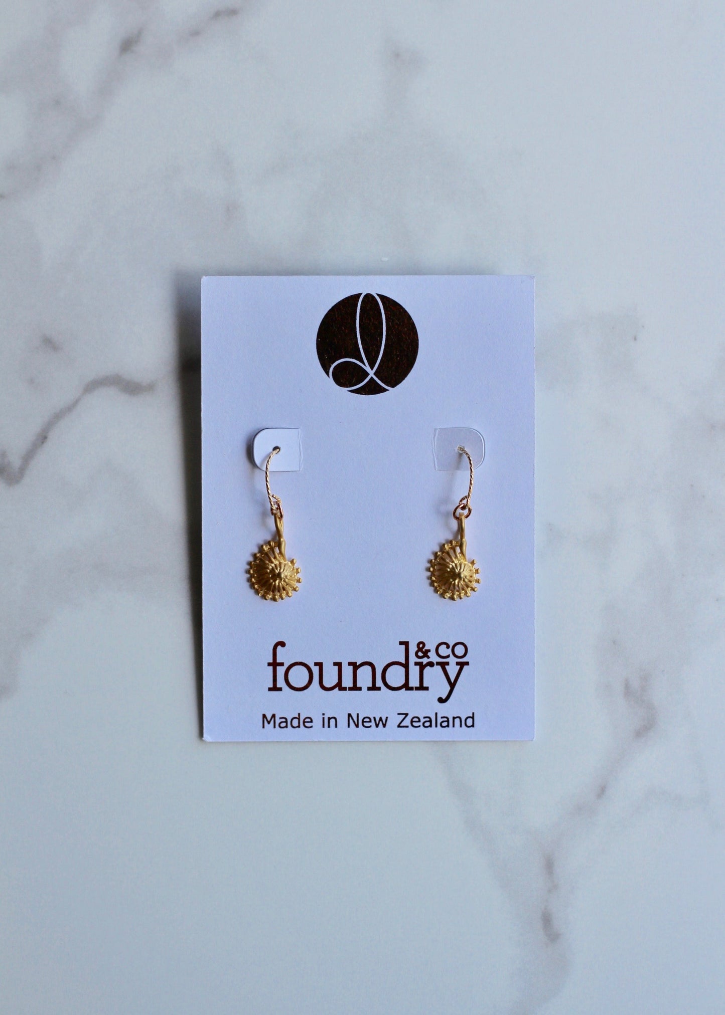 Gold Sea Shell Earrings 14K