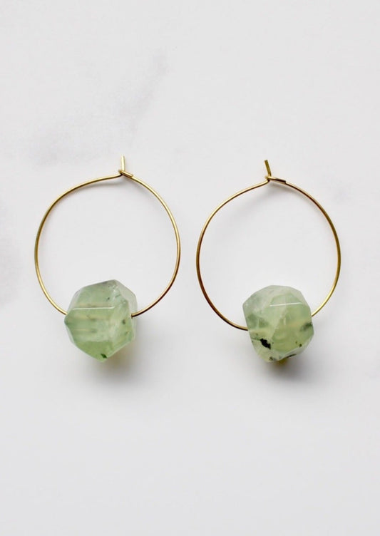 Rue Green Quartz Hoops